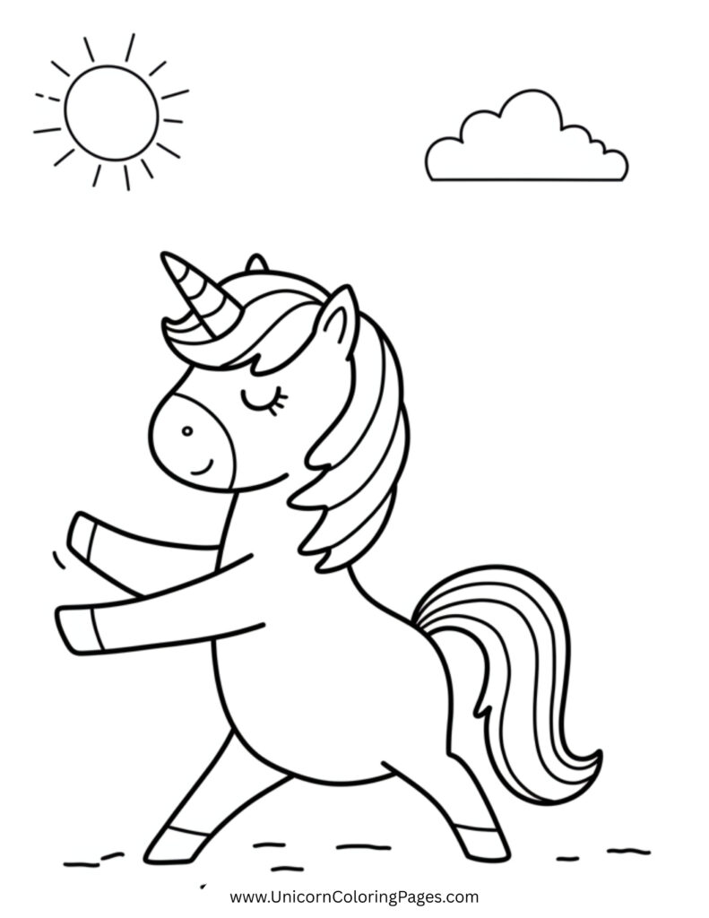 Morning Stretch Unicorn in the Sun