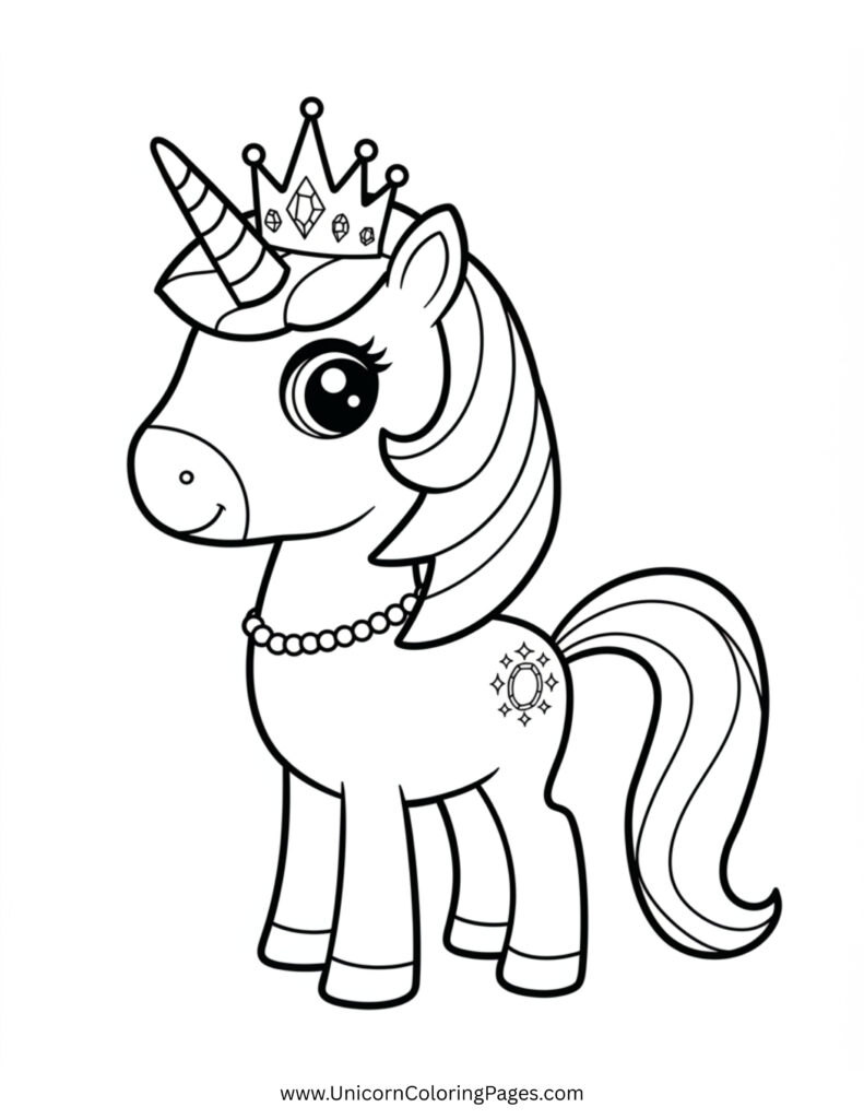 Royal Unicorn Wearing a Precious Gem Crown