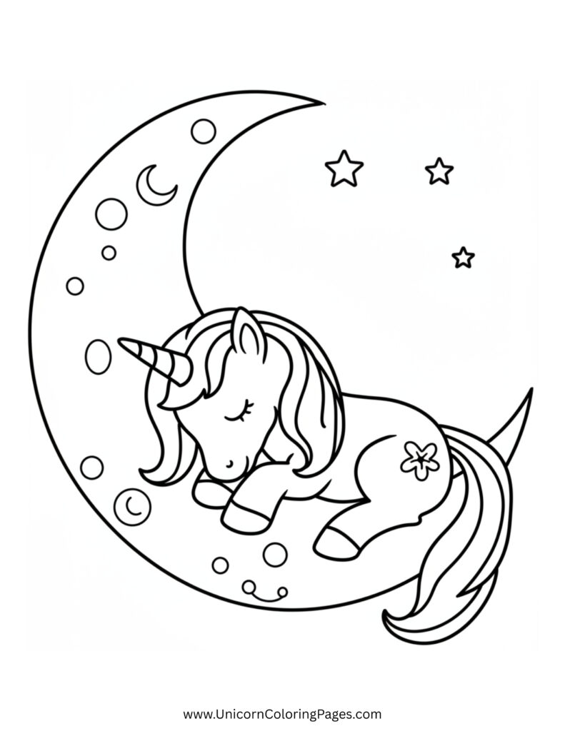 Sleeping Unicorn Under a Shining Moon